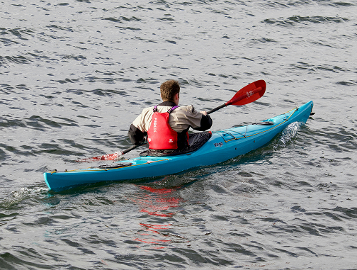 man kayaking